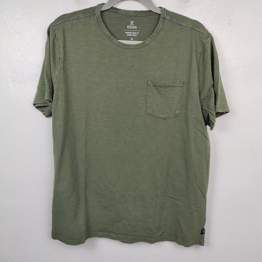 Roark Midweight Pocket Tee Shirt Mens Medium Olive Green Organic Cotton